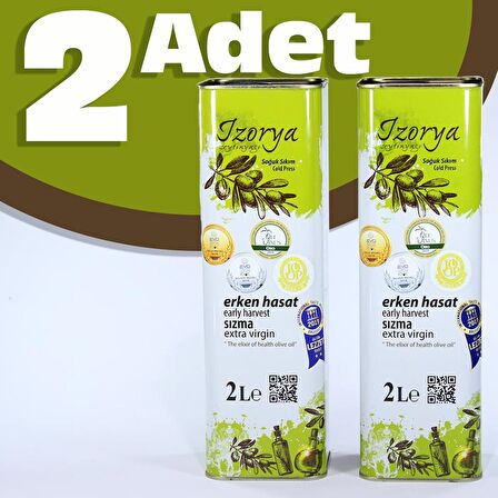 2 li Erken Hasat Zeytinyağı Soğuk Sıkma 2L. 2 Adet (2 x 2000 ml)