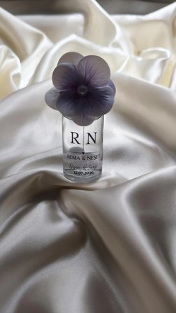 Pamuğum Atelier Ortanca Çiçekli 30 ml Cam Şişe Hediyelik Şeffaf (15 Adet) Nikah ve Kına Malzemeleri