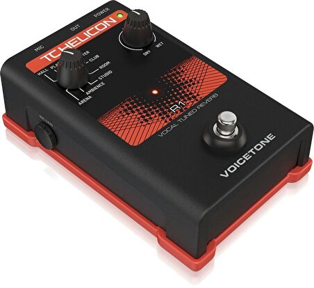 Tc Helicon Voicetone R1 Stüdyo Kalitesinde Canlı Vokal Yankı için Tek Düğmeli Pedal