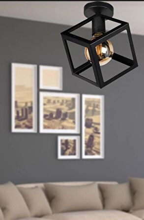 Küp Tekli Siyah Model Tavan Modern Avize
