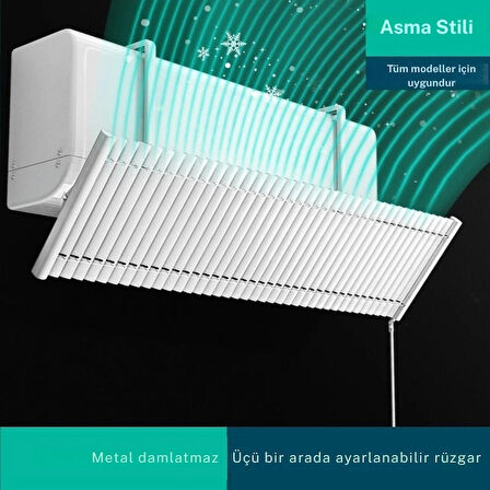 TechTic Alüminyum Panjur Klima Hava Yönlendirici Ayarlanabilir Klima Siperliği Anti-Doğrudan Üfleme