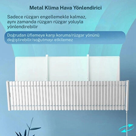 TechTic Alüminyum Panjur Klima Hava Yönlendirici Ayarlanabilir Klima Siperliği Anti-Doğrudan Üfleme