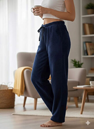 KADIN LACİVERT POLAR PİJAMA ALTI