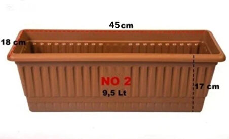 Uzun Balkon Saksısı 45x18x17 Cm. Plastik Saksı