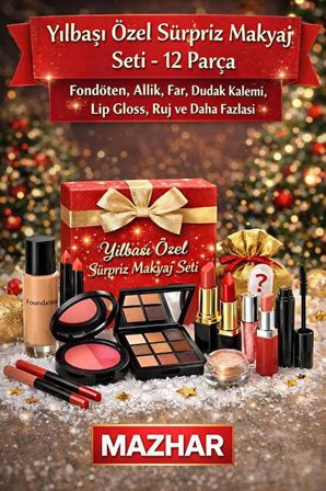 YILBAŞI ÖZEL Seti 12 PARÇA | Fondoten,Allık,Far,ruj, lip gloss ve NİCE ÜRÜN