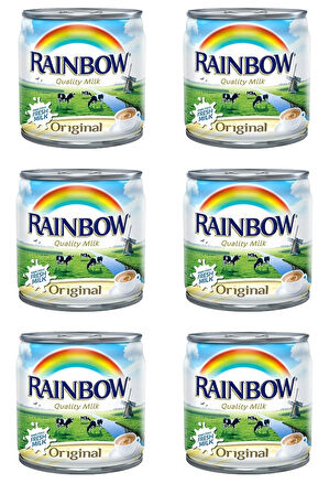 Rainbow Quality Milk Orijinal Evaporated Milk (Buharlaştırılmış Süt) 170 Gr x6 Adet