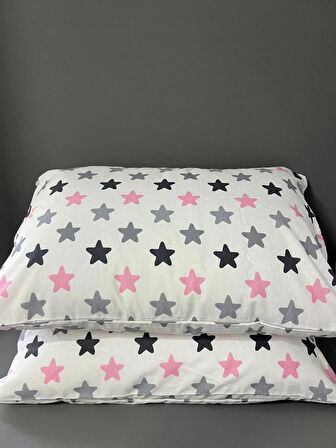 Desenli Fermuarlı | 2 Adet Yastık Kılıfı Pamuklu