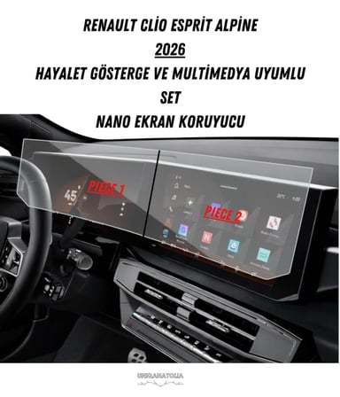 Renault Clio Esprit Alpine 2026 Hayalet Gösterge ve Multimedya Uyumlu Nano Ekran Koruyucu