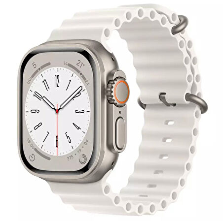 Apple Watch Kordon 3 4 5 6 7 8 SE Ultra Serisi 42 Mm/44 Mm/45Mm/46MM/ 49Mm Uyumlu Ocean Silikon Spor Kayış