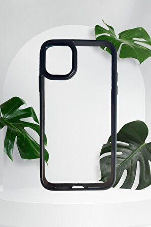 Iphone 13 Pro Max Uyumlu Kristal Bold Serisi Darbeye Dayanıklı Metal Lens Koruma Özel Lüks Kılıf