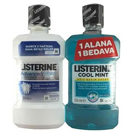 Listerine Advanced White Gargara 250 ml + Cool Mint 250 ml