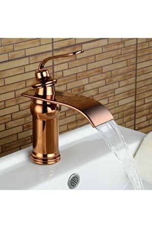 Banyo Lavabo Bataryası Rose Renk Yeni Model Şelale 5 Yıl Garantili