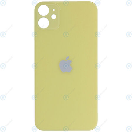 Apple iPhone 11 Uyumlu Logolu, Cam Arka Pil Kapağı - LENS HARİÇ