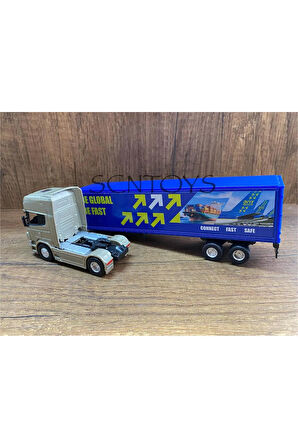 Scania 4x2 ve Dorse Tır Çekici Oyuncak Scania Tır Metal Oyuncak Scania Tır + Dorseli
