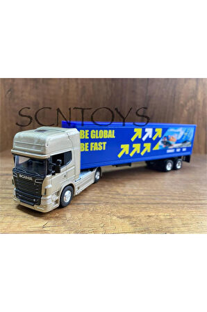 Scania 4x2 ve Dorse Tır Çekici Oyuncak Scania Tır Metal Oyuncak Scania Tır + Dorseli