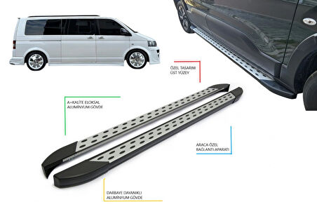 TRANSPORTER T5 UZUN ŞASE NOKTALI YAN BASAMAK 2004-2015