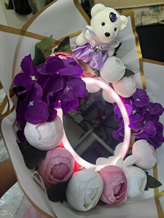 KAYZEN ŞAKAYIK (3 farklı tonda led ışıklı makyas aynalı)   BUKETİ