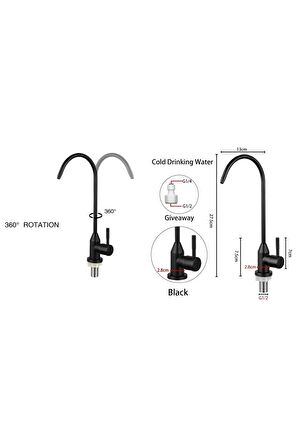 Su Arıtma Musluğu Mat Siyah  Ürün Yeni Ankastre Model Ithal 7 Yıl Garantili