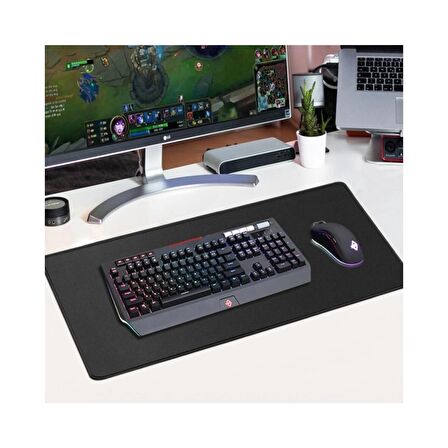 90x40cm XL 4mm Büyük Kaymaz Mousepad Mat Desensiz Siyah