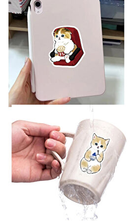 Vintage Sticker 50'li- Kedi Etiket 5-7cm