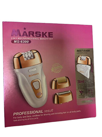 Marske MS-6300 3in1 Epilasyon Cihazı – Şarjlı Tüy Alma, Tıraş ve Topuk Törpü Seti