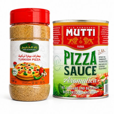 Mutti Aromatica Pizza Sosu 400 g + Zad Alkhaleej Türk Usulü Pizza Baharatı 150 g – 2’li Pizza Hazırlama Seti
