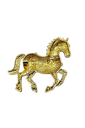 Siyah At Broş - Kristal Taşlı Zarif Horse Brooch | Şık At Figürlü Kadın Aksesuar