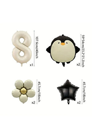 Penguen krem papatya Balon Seti