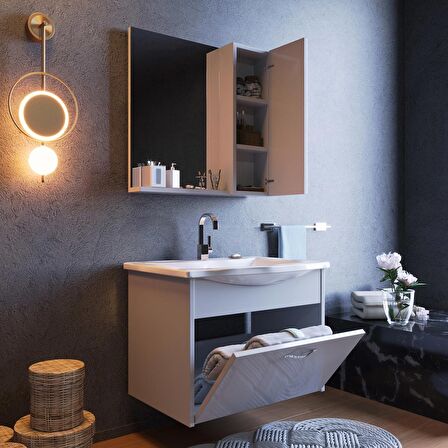 KADİFE BANYO DOLABI TAKIMI 65 CM 