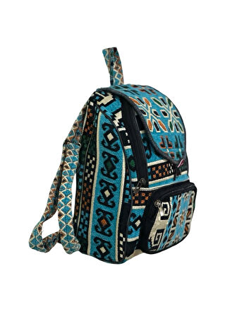 Kilim Desenli El Yapımı Sırt Çantası – Etnik Tasarım, Dayanıklı ve Katlanabilir