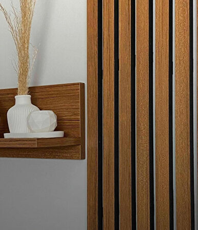 120 CM 12 ADET KENDİNDEN YAPIŞKANLI AHŞAP ÇITA - TEAK RENGİ