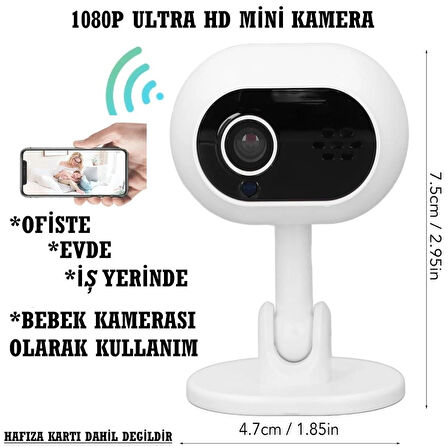 1080P ULTRA HD GECE GÖRÜŞLÜ HAREKET SENSÖRLÜ MİNİ KAMERA (BEBEK,GÜVENLİK,OFİS,İŞYERİNDE KULLANIM)