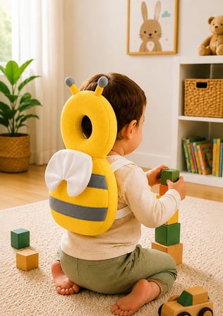  Teknor Bebek Baş Koruma Yastığı Arı Modeli Ve İlk Adımlar İçin Düşme Önleyici Sırt Koruyucu Sarı-gri 2 Adet