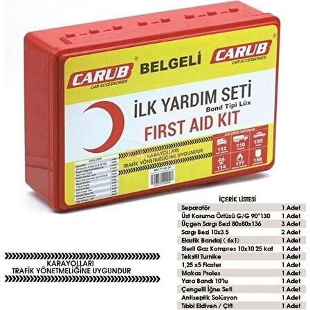  İlk Yardım Seti-Lüx Belgeli Plastik Kutu Ambalaj