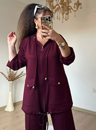 Fermuarlı Spor Takım Bordo