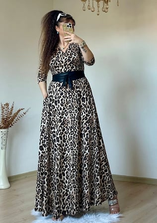 Tam Boy Premium Leopar Elbise