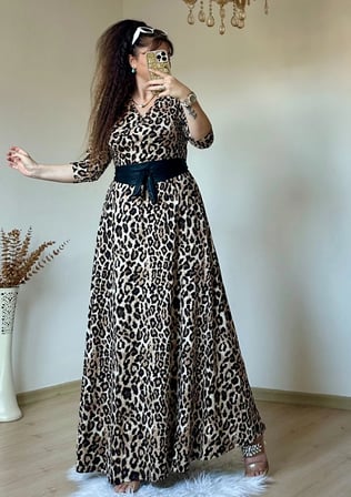 Tam Boy Premium Leopar Elbise