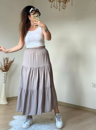 Düz Bej Etek