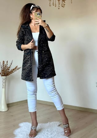 Leopar Mevsımlık Trençkot