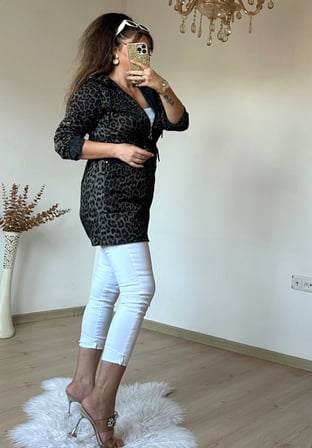 Leopar Mevsımlık Trençkot