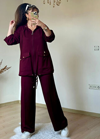 Fermuarlı Spor Takım Bordo