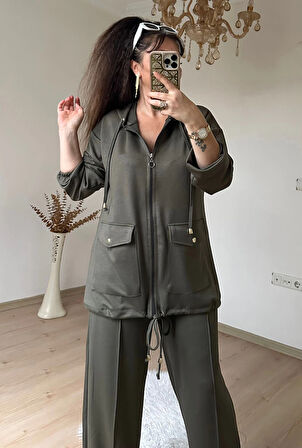 Fermuarlı Spor Takım Haki