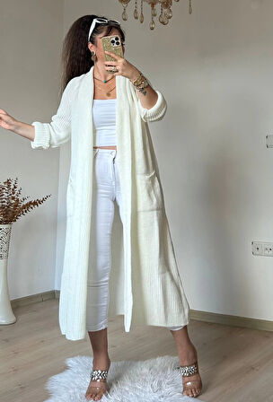 Uzun Salaş Hırka Krem