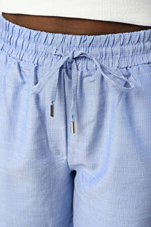 KADIN BELİ LASTİKLİ REGULAR DÜZ RENK PANTOLON