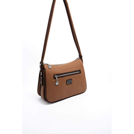 Silver Polo  Kadın Çapraz Çanta 818-45669 SILVER POLO ÇAPRAZ BAYAN ÇANTASI M86 KARAMEL-MAT KAHVE