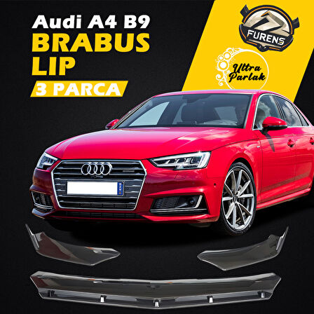 Audi A4 B9 2016-2021 Uyumlu Brabus Ön Lip 3 Parça Kanatlı Lip