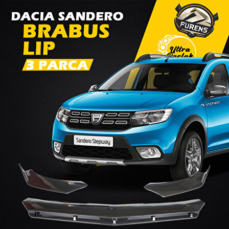 Dacia Sandero 2009-2020 Uyumlu Brabus Ön Lip 3 Parça Kanatlı Lip