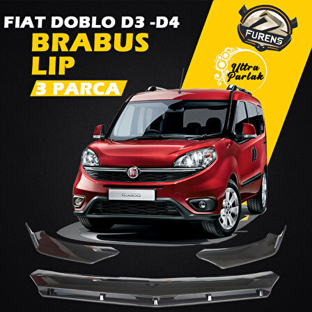 FİAT Doblo D3 - D4 Kasa Uyumlu Brabus Ön Lip 3 Parça Kanatlı Lip