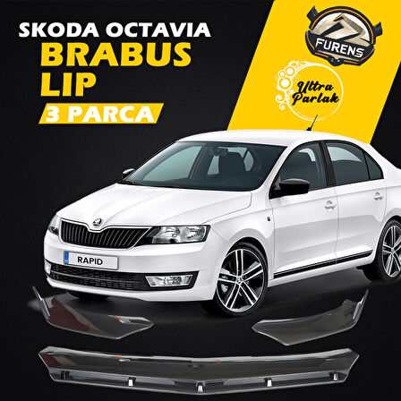 Skoda Octavia 2013-2020 Uyumlu Brabus Ön Lip 3 Parça Kanatlı Lip
