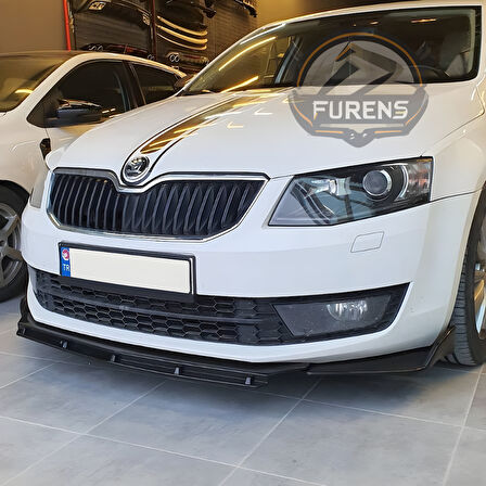 Skoda Octavia 2013-2020 Uyumlu Brabus Ön Lip 3 Parça Kanatlı Lip